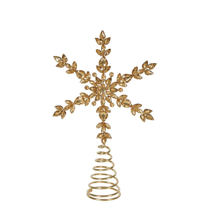 Florabelle - Vega Snowflake Jewelled Tree Topper Gold