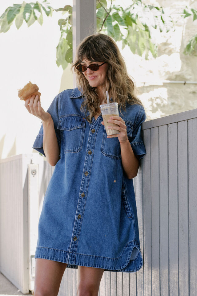 Ceres Life - Relaxed Shirt Dress - Fresh Indigo