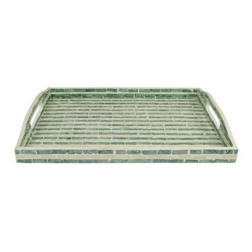 Coast to Coast Home - Palma Inlay Tray - 40x30x5cm - Green/Ivory