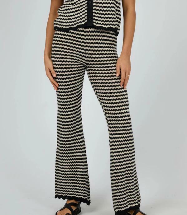 All About Eve - Tia Knit Pant - Black Stripe