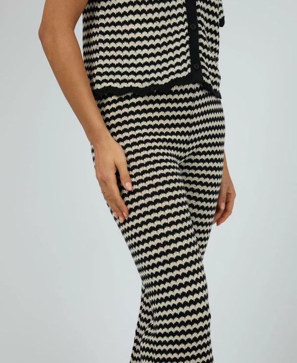 All About Eve - Tia Knit Pant - Black Stripe