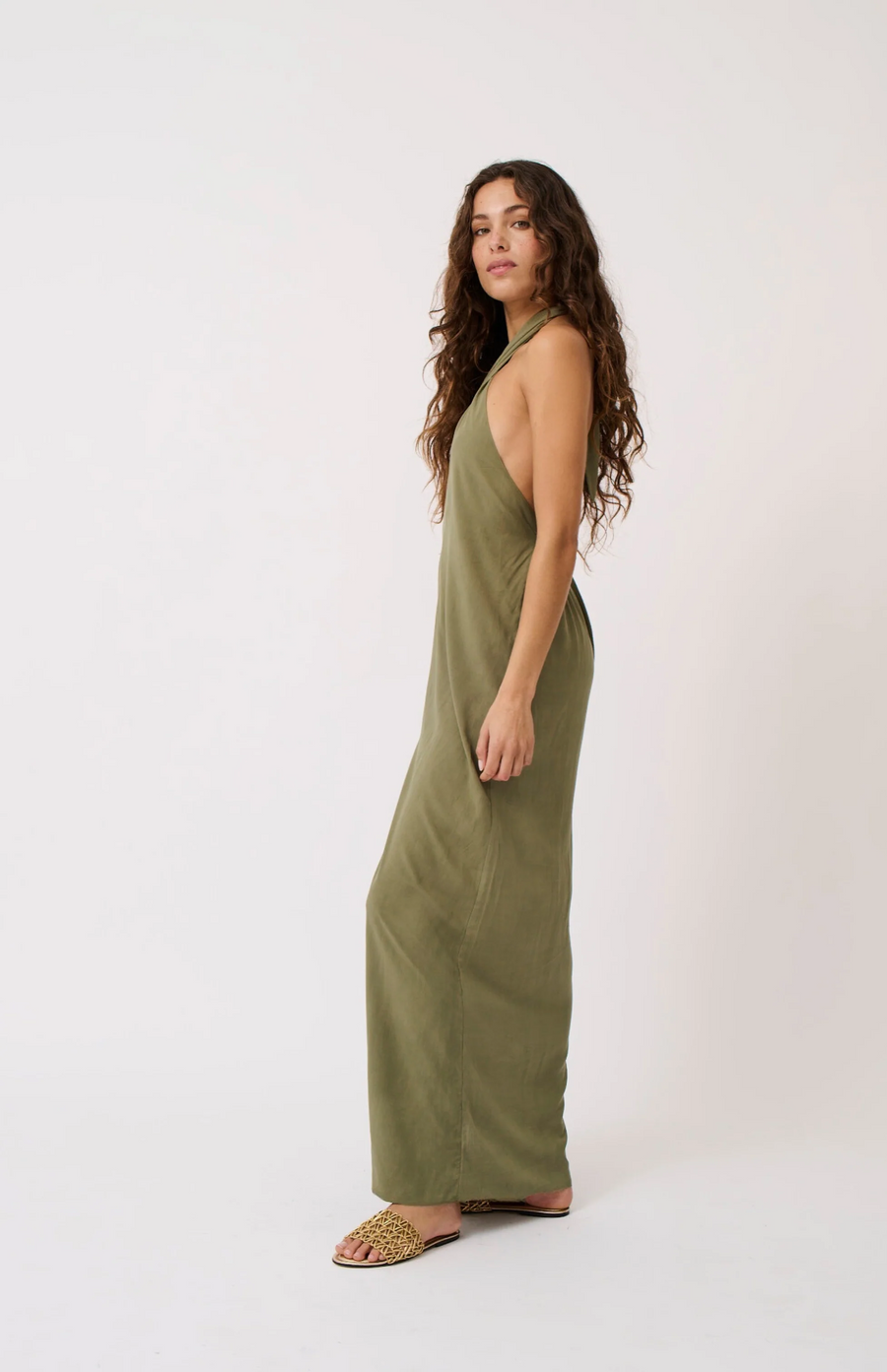 Cartel & Willow - Sabrina Halter Dress - Palm