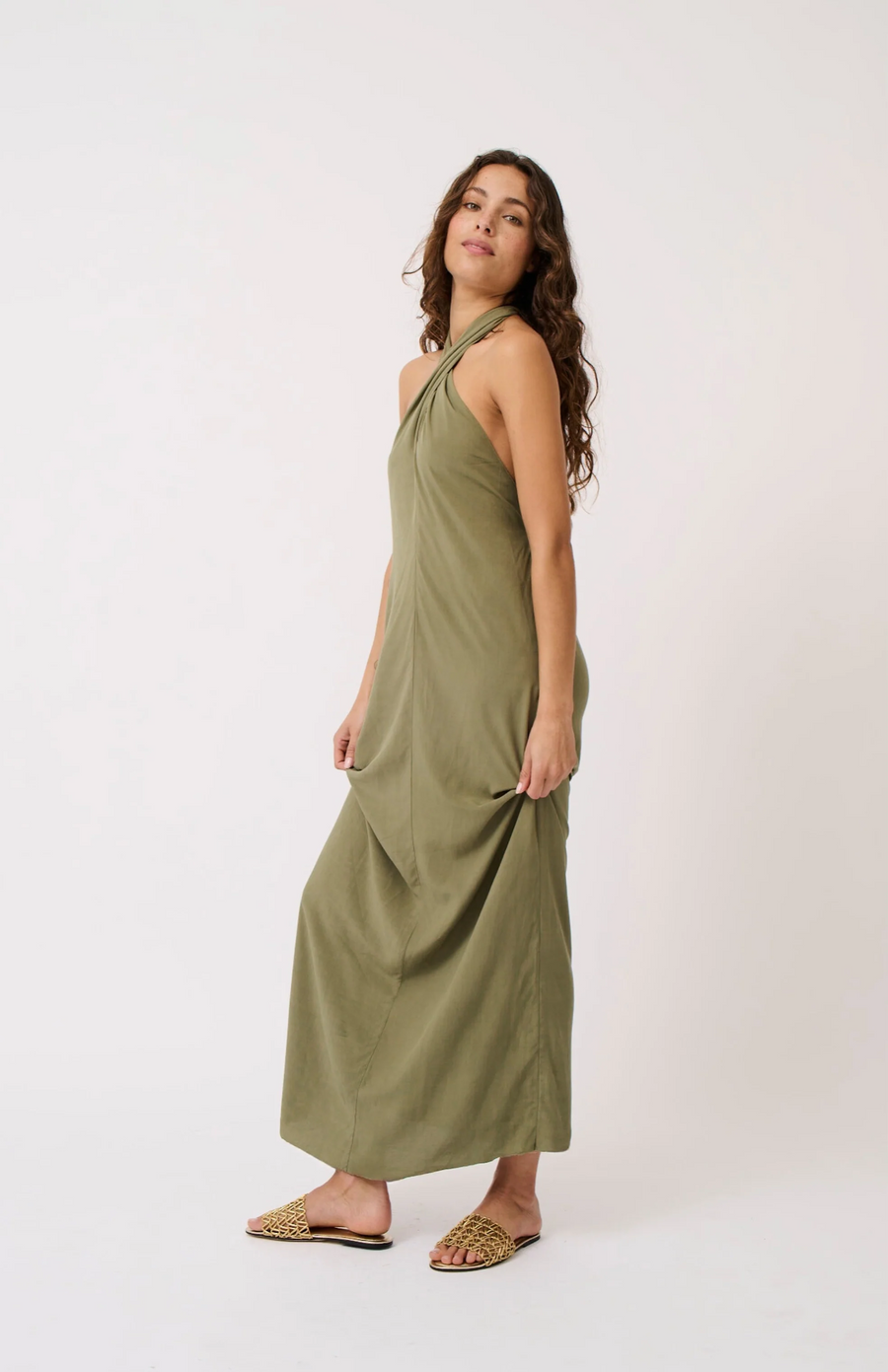 Cartel & Willow - Sabrina Halter Dress - Palm