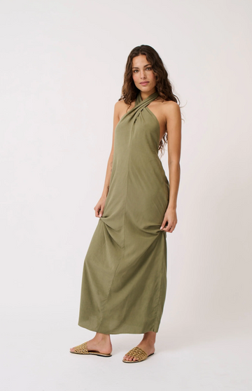 Cartel & Willow - Sabrina Halter Dress - Palm